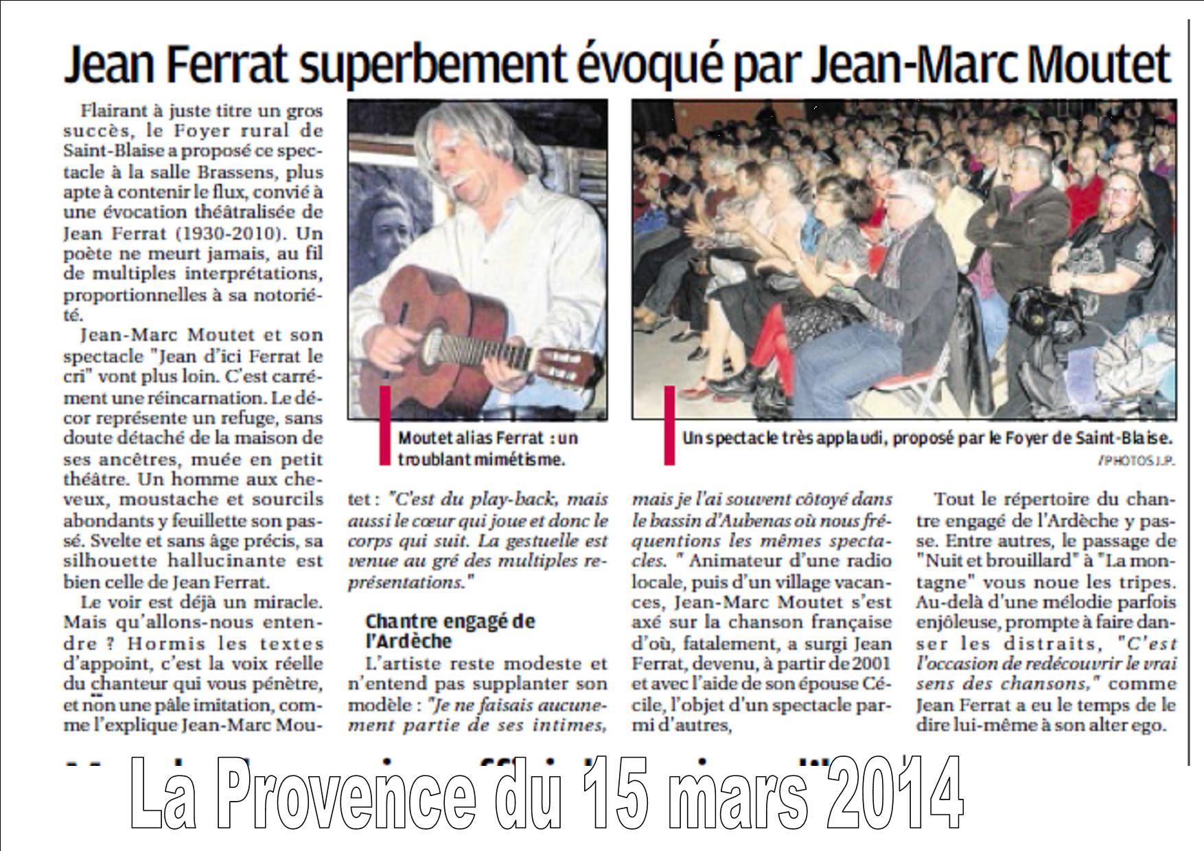 La provence jean d ici ferrat le cri 15 mars 2014