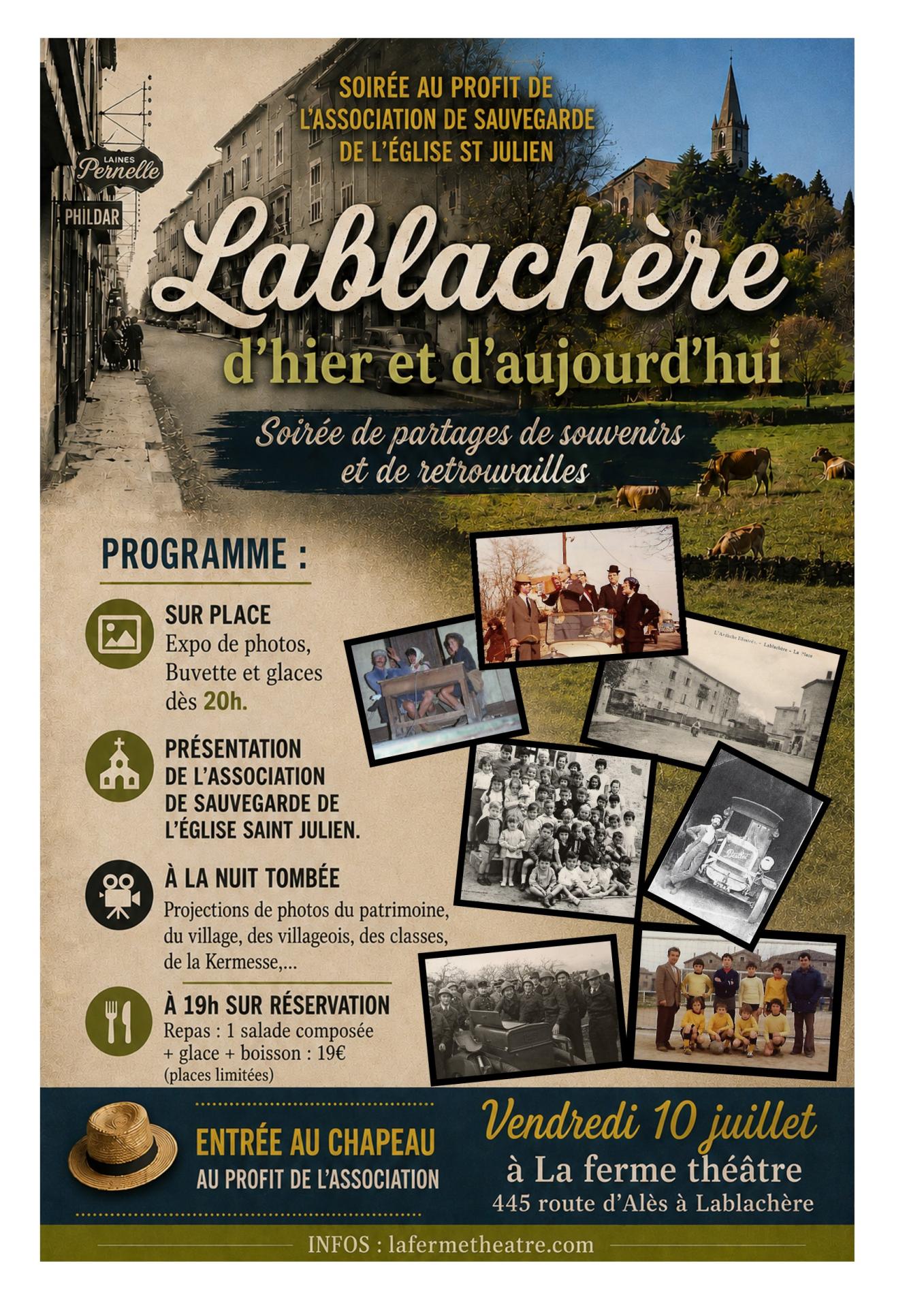 Affiche soiree 10 juillet a la ferme the atre au profit de l eglise