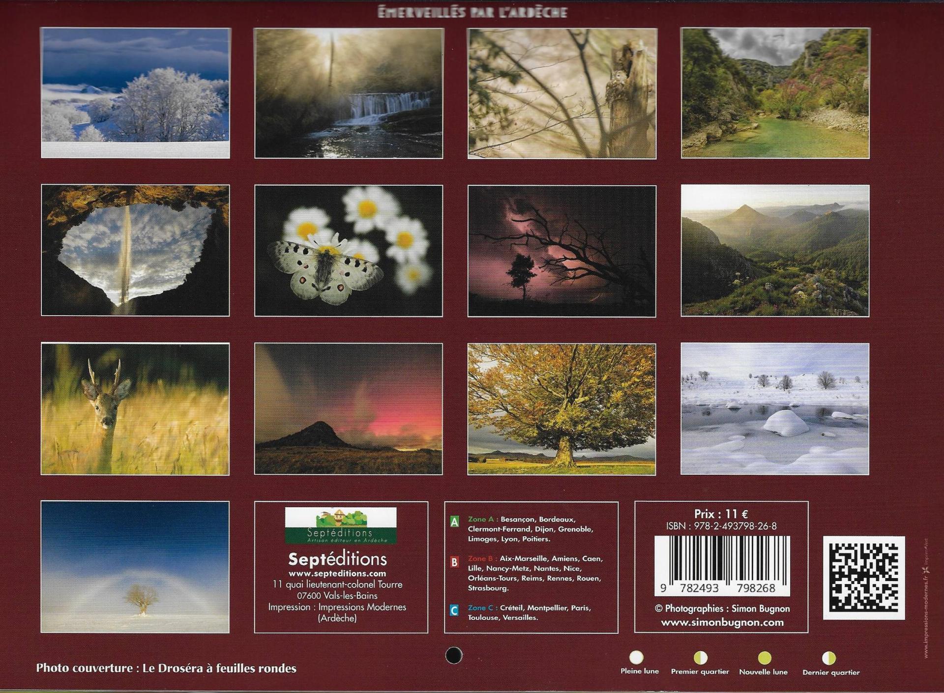 Calendrier ardeche 2026 simon bugnon photo
