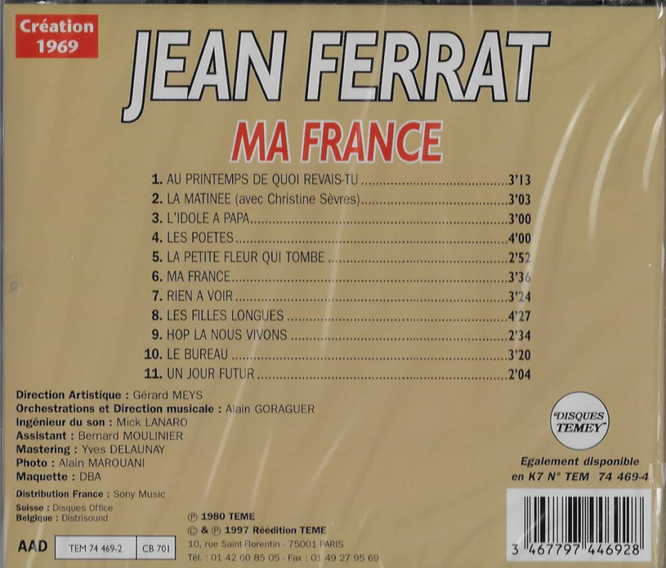 Vente en ligne de cd de Jean Ferrat Vente en ligne de cd de Jean Ferrat
